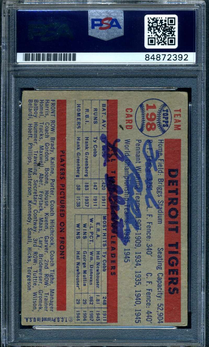 Bolling Porter Dittmar Sleater PSA DNA Signed 1957 Topps Team Autograph