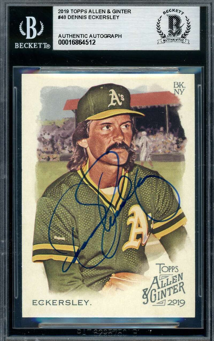 Dennis Eckersley Beckett BAS Signed 2019 Topps Allen & Ginter Autograph