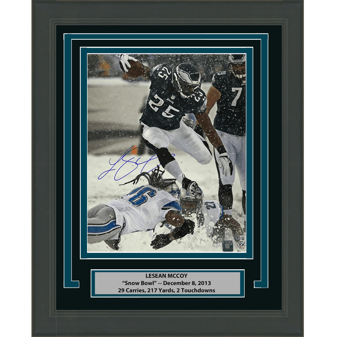 Framed Autographed/Signed LeSean McCoy Eagles 16x20 Photo Beckett BAS COA