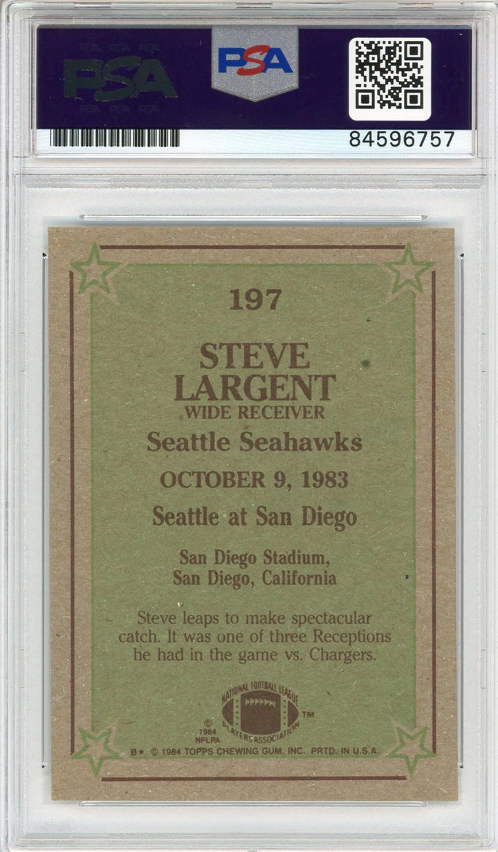 Steve Largent "HOF 95" Autographed 1984 Topps Instant Replay Card (PSA Auto Grad