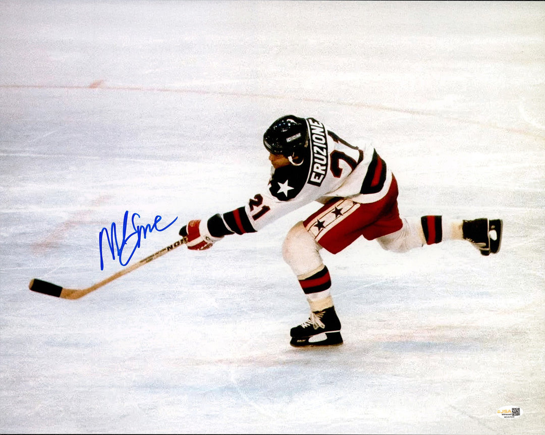 Mike Eruzione Signed 16x20 Photo 1980 Team USA Miracle on Ice JSA Witness