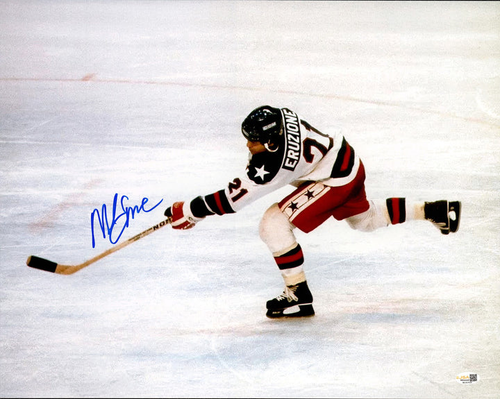Mike Eruzione Signed 16x20 Photo 1980 Team USA Miracle on Ice JSA Witness