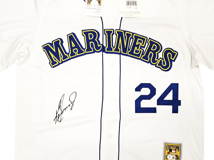 Mariners Ken Griffey Jr. Auto White Mitchell Ness 89 Cooperstown Jersey Beckett