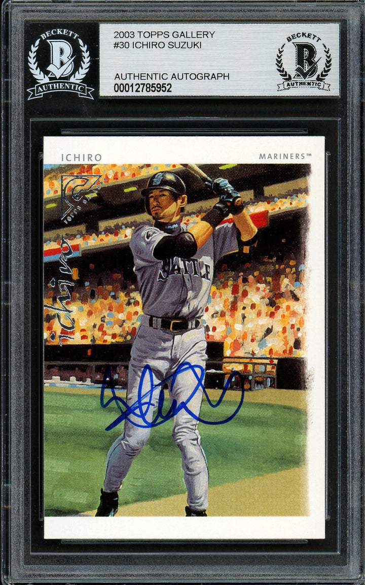 Ichiro Suzuki Signed 2003 Topps Gallery Card 30 Mariners Beckett #12785952