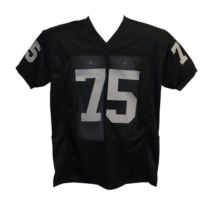 Howie Long Autographed/Signed Pro Style Black XL Jersey HOF BAS 30408