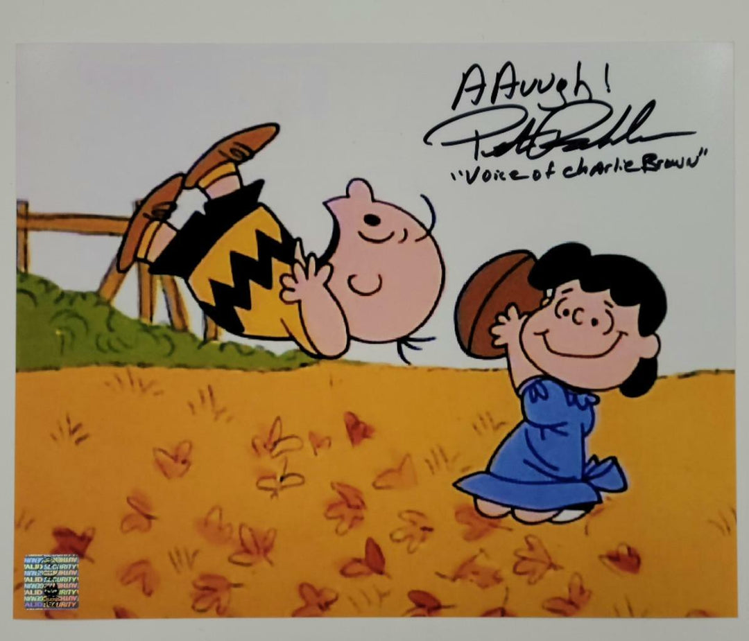Peter Robbins signed 8x10 Photo Charlie Brown Football Kick ~ Peanuts auth. holo
