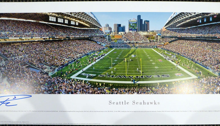 Russell Wilson Signed 13x40 Century Link Field Panoramic Photo Seahawks RW Holo