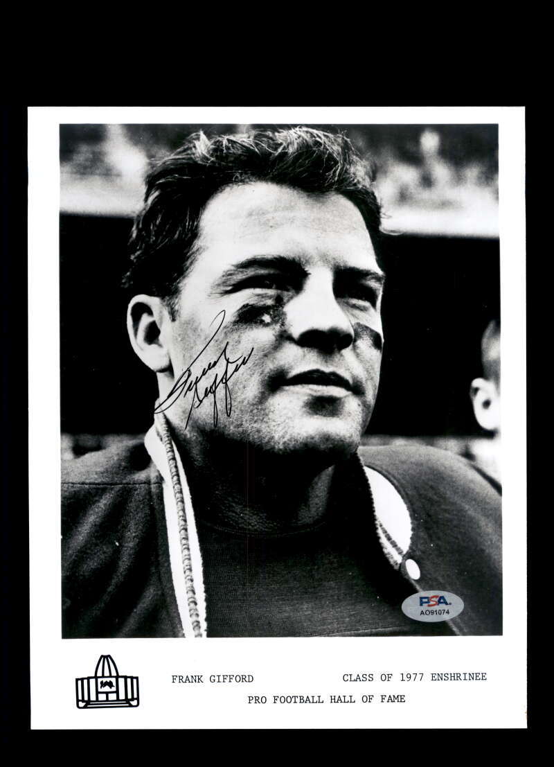 Frank Gifford PSA DNA Signed 8x10 Photo Autograph