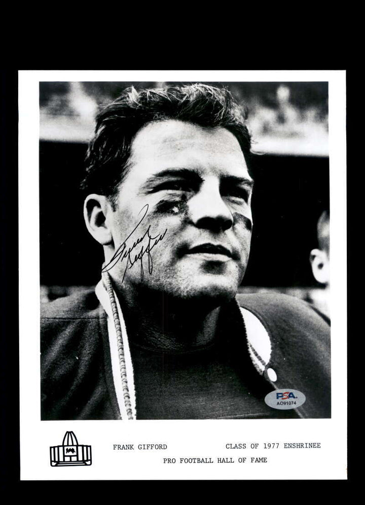 Frank Gifford PSA DNA Signed 8x10 Photo Autograph