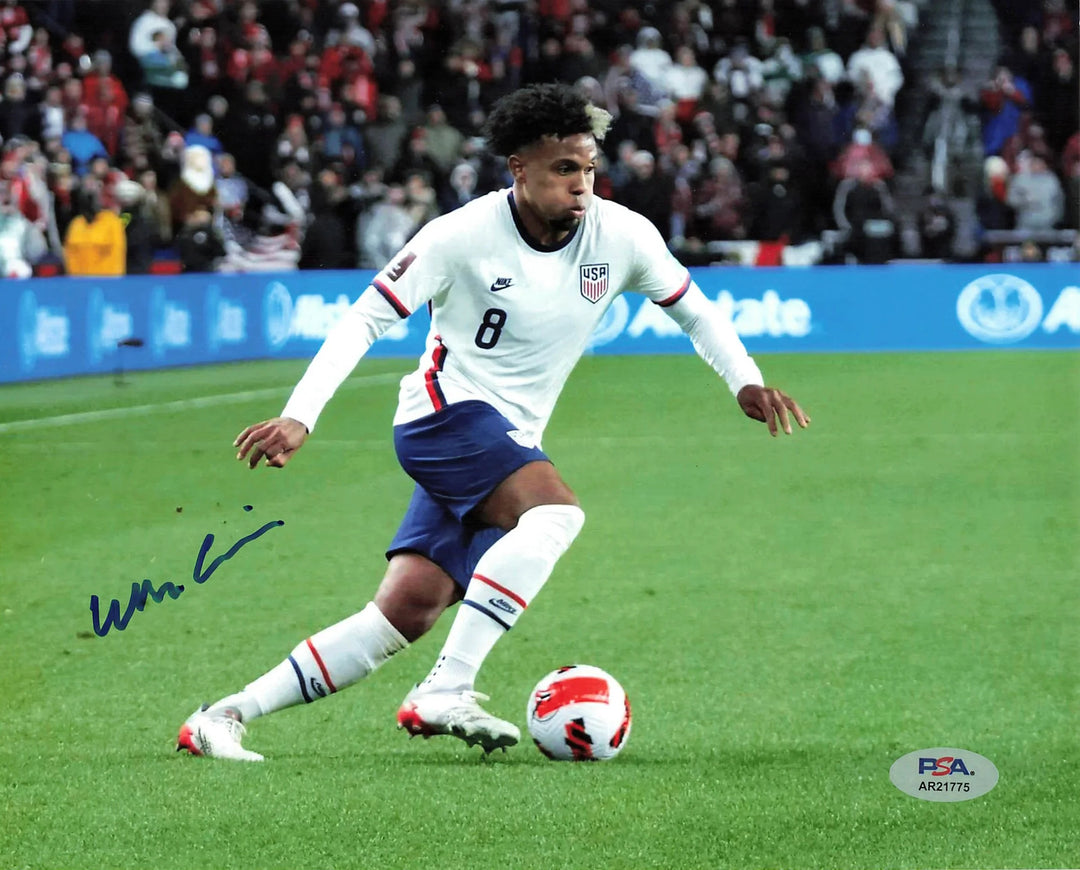 Weston McKennie Signed USMNT Soccer 8x10 Photo PSA Autographed