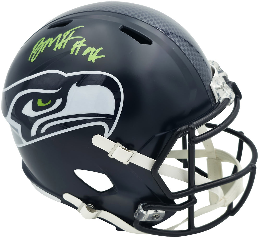 Byron Murphy II Signed Seahawks Blue SB LX Champions Logo Full Size Speed