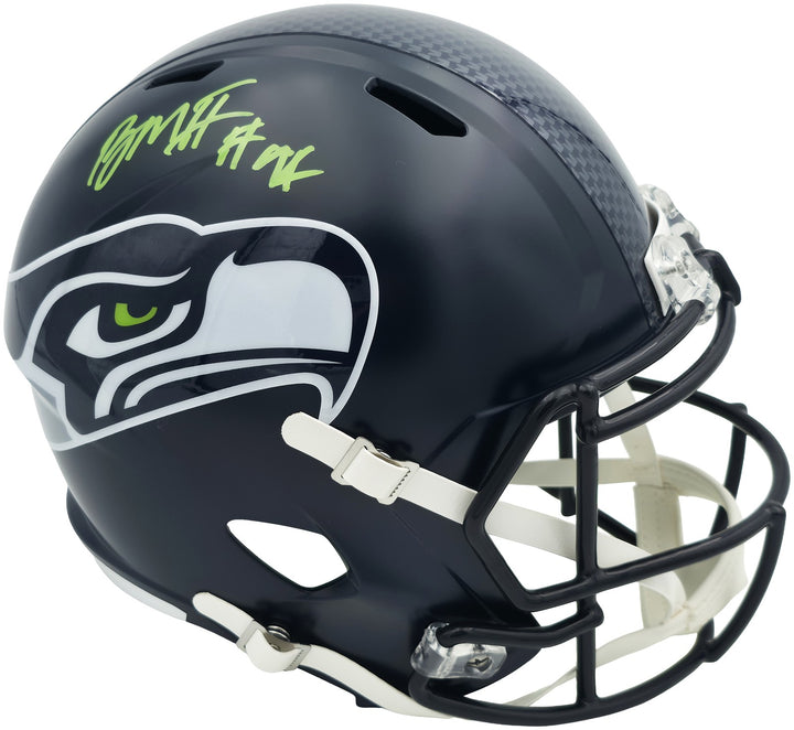 Byron Murphy II Signed Seahawks Blue SB LX Champions Logo Full Size Speed