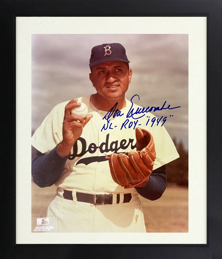 Don Newcombe signed Brooklyn Dodgers 8x10 Photo NL ROY 1949 Framed imperfect-COA