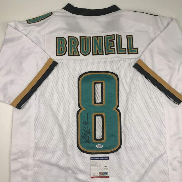 Autographed/Signed Mark Brunell Jacksonville White Jersey PSA/DNA COA