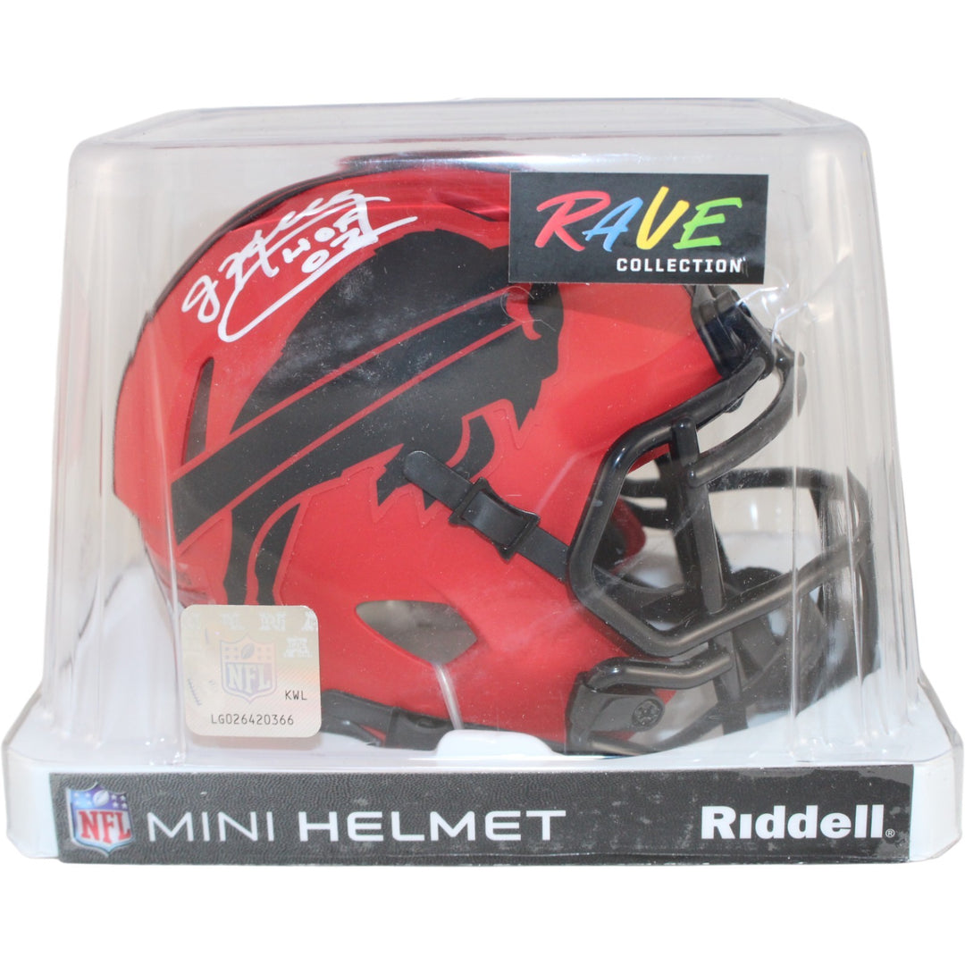 Jim Kelly Autographed/Signed Buffalo Bills Rave Mini Helmet HOF Beckett 53635