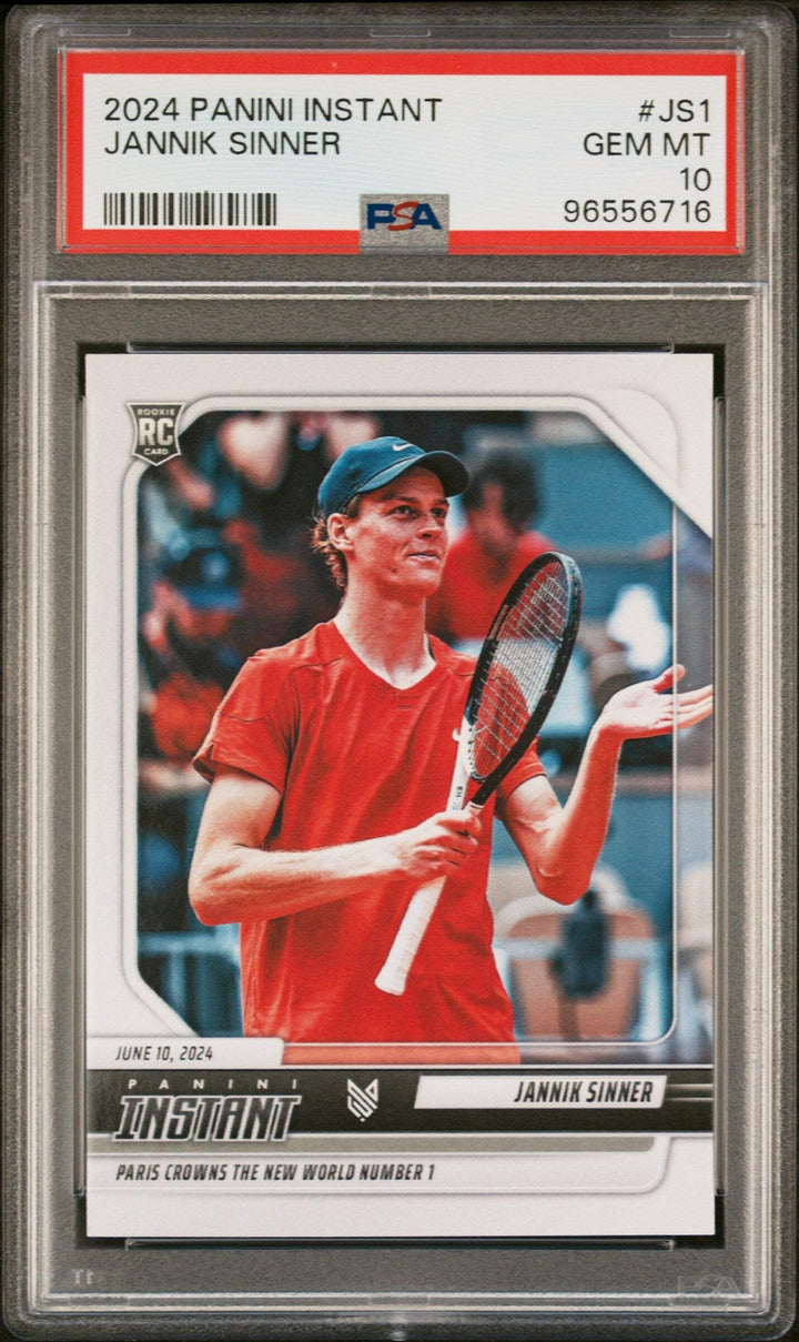 Graded 2024 Panini Instant Jannik Sinner #JS1 New World #1 RC Tennis Card PSA 10