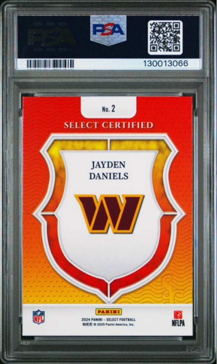 Graded 2024 Panini Select Jayden Daniels #2 Certified RC Football Card PSA 10
