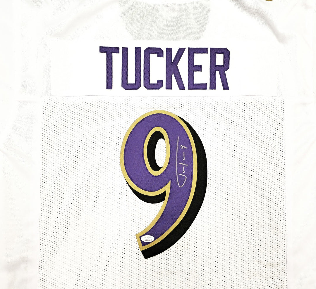 Baltimore Ravens Justin Tucker Autographed Signed White Jersey JSA