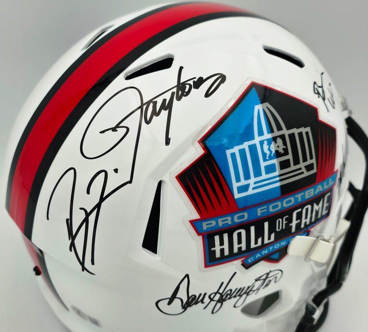 5 HOF Linebackers Signed White Full Size Replica Helmet Beckett