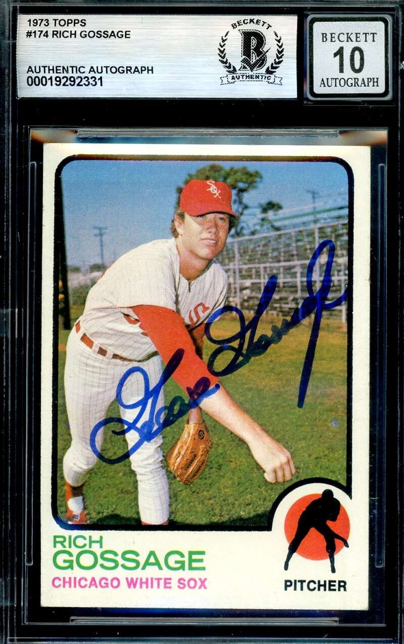 Rich Goose Gossage Gem Mint 10 Beckett BAS Signed 1973 Topps Rookie Autograph