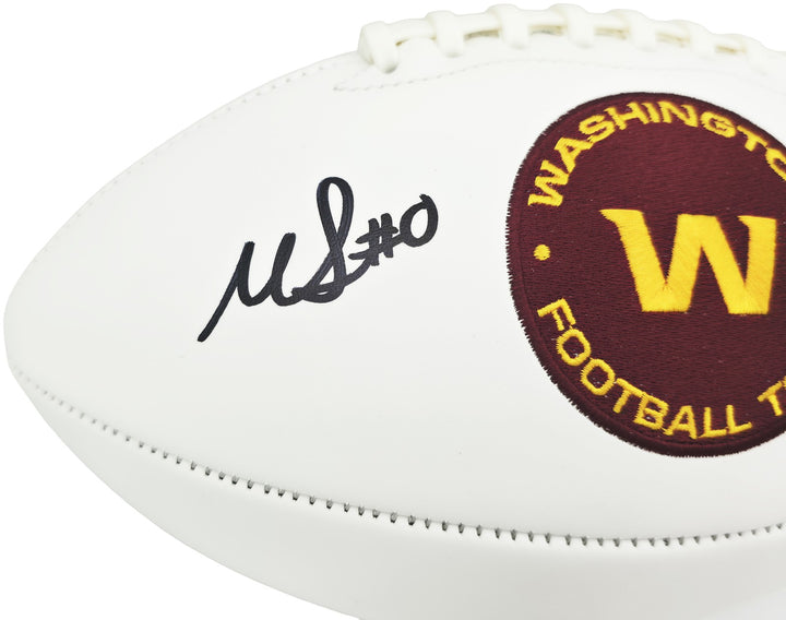 Mike Sainristil Signed Washington Commanders White Logo Football Beckett Witness
