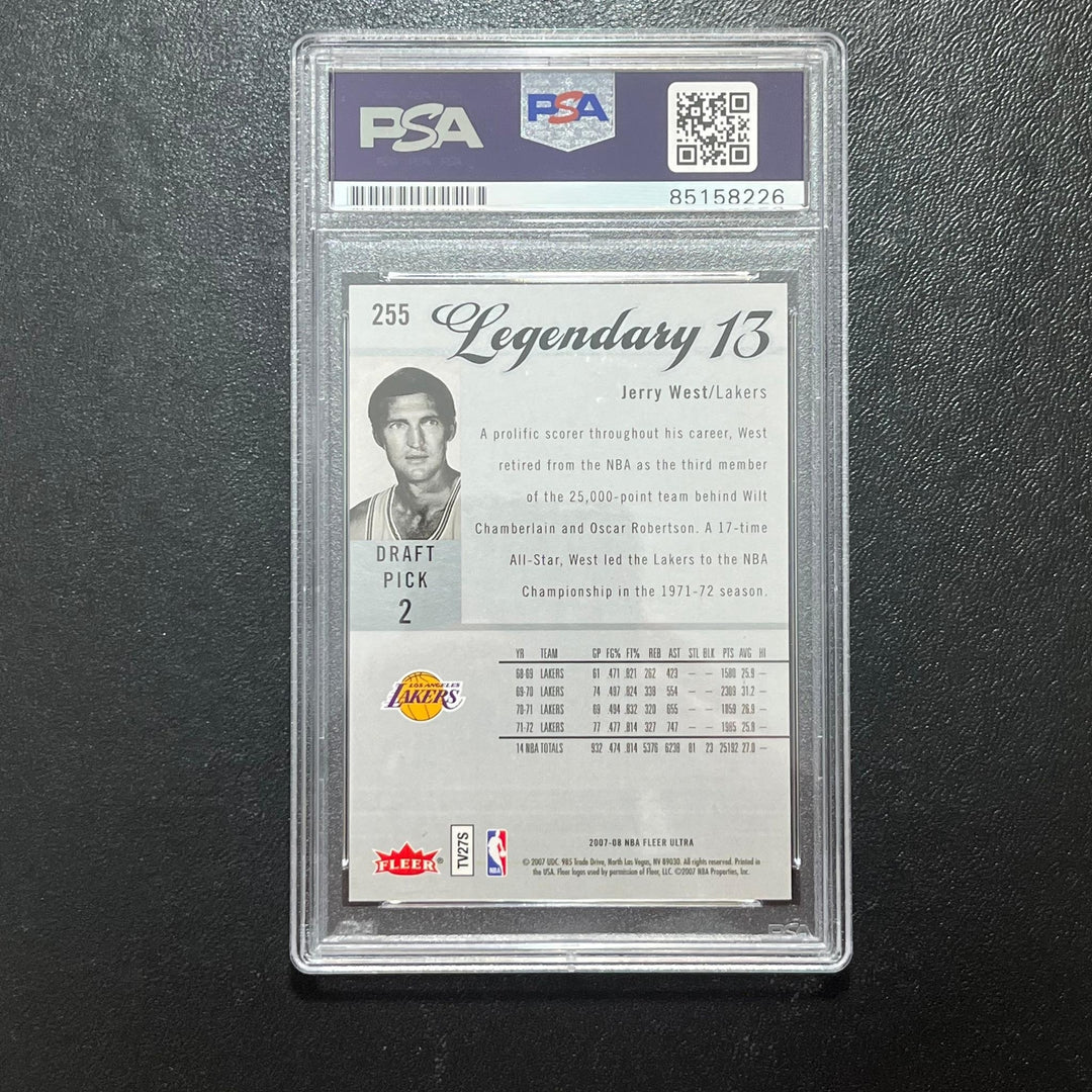 2007-08 Fleer Ultra Legendary 13 #255 JERRY WEST Signed Card AUTO 10 PSA Slabbed