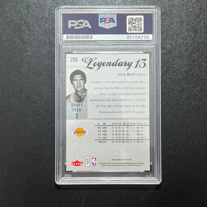 2007-08 Fleer Ultra Legendary 13 #255 JERRY WEST Signed Card AUTO 10 PSA Slabbed