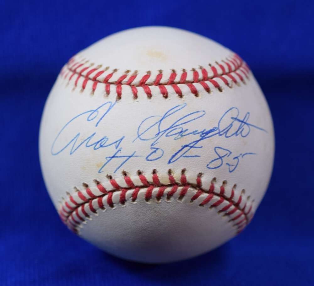 Enos Slaughter JSA COA Autograph American League OAL Signed Baseball HOF 85