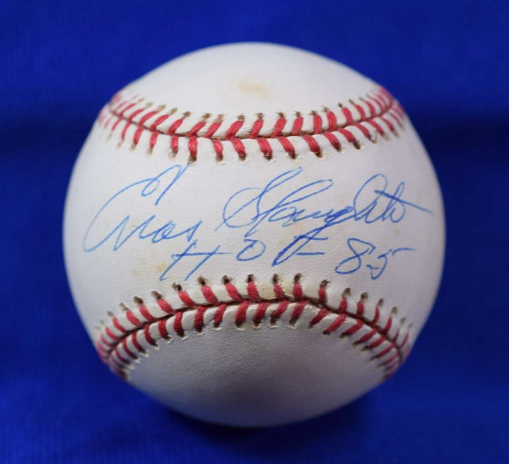Enos Slaughter JSA COA Autograph American League OAL Signed Baseball HOF 85