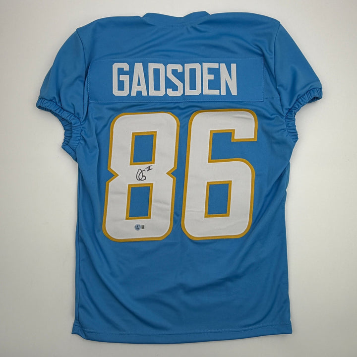 Autographed/Signed Oronde Gadsden Los Angeles Powder Blue Cut Jersey Beckett COA