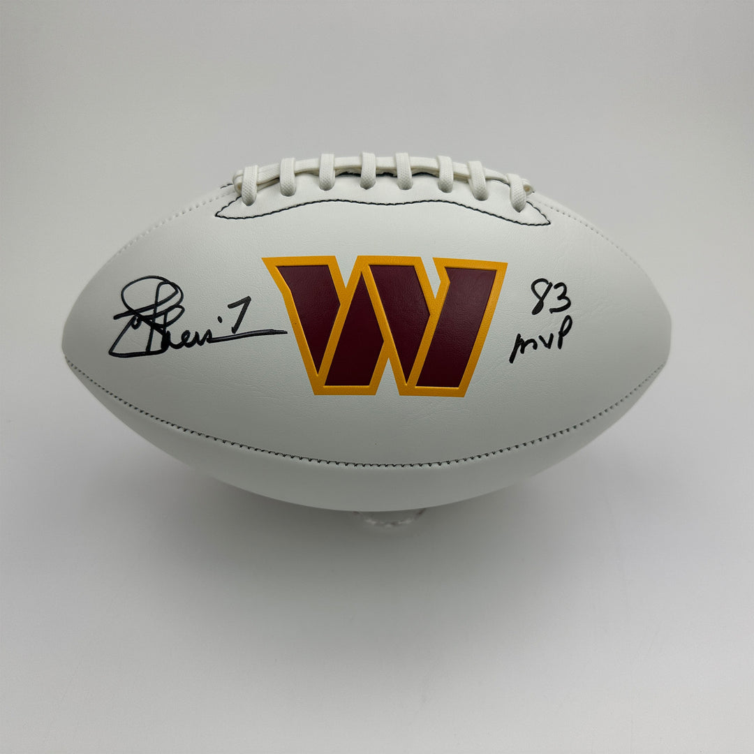 Autographed/Signed Joe Theismann 83 MVP Washington F/S Logo Football JSA COA