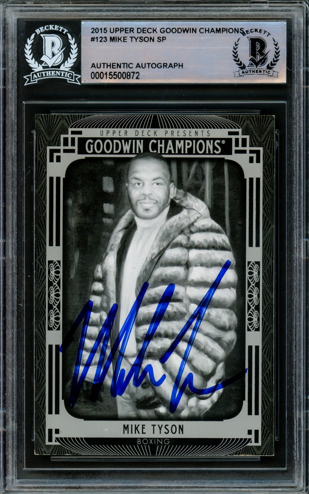 Mike Tyson Signed 2015 Upper Deck Goodwin Champions Card 123 Beckett #15500872