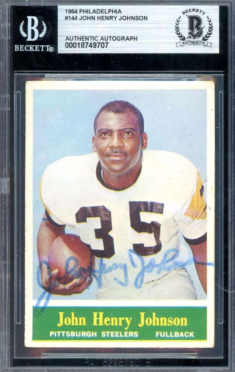 John Henry Johnson Beckett BAS Vintage Signed 1964 Philadelphia Autograph Steele