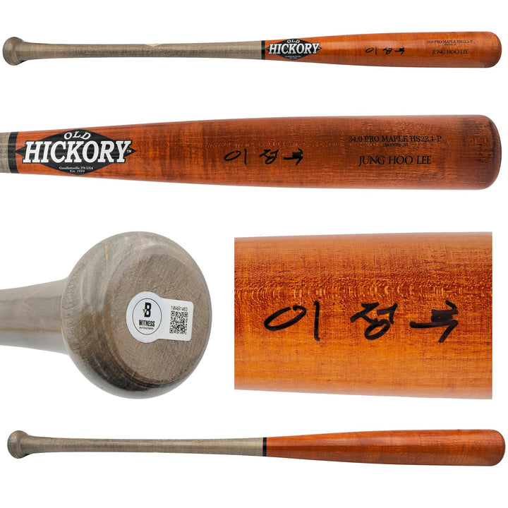 Jung Hoo Lee Auto Orange Old Hickory Player Model Bat Giants Auto Korean BAS