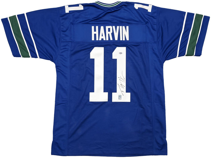 Seattle Seahawks Percy Harvin Autographed Blue Jersey MCS Holo