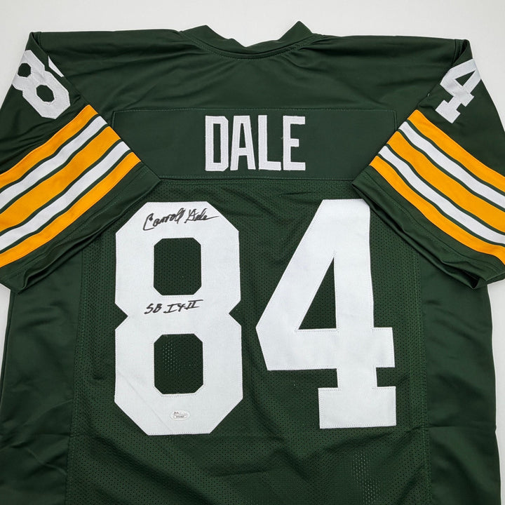 Autographed/Signed Carroll Dale Green Bay Green Football Jersey JSA COA