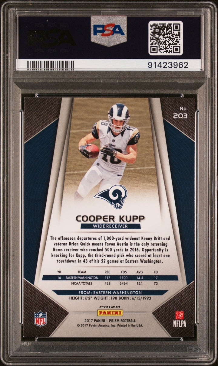 Graded 2017 Panini Prizm Cooper Kupp #203 Prizm Rookie RC Card PSA 10