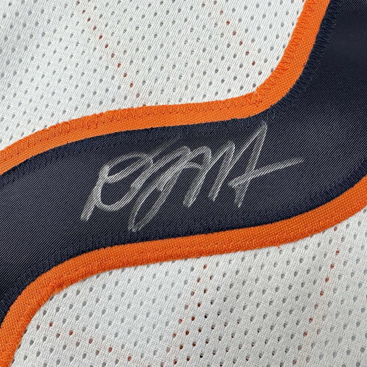 Framed Autographed/Signed D.J. DJ Moore 35x39 White Football Jersey BAS COA