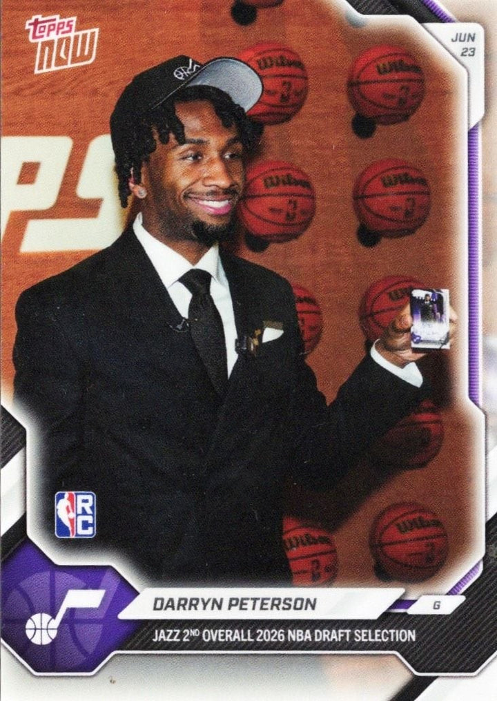 2026 Topps Now Darryn Peterson #DPETSP Utah Jazz Rookie RC Basketball Card