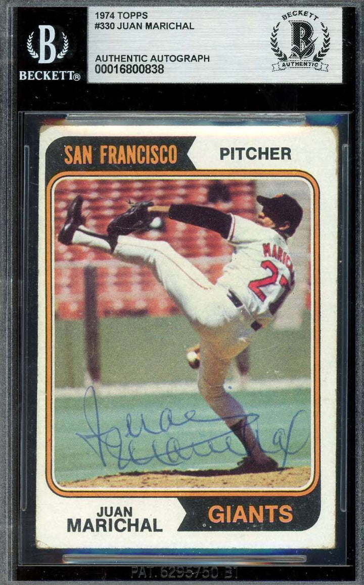 Juan Marichal Beckett BAS Vintage Signed 1974 Topps Autograph