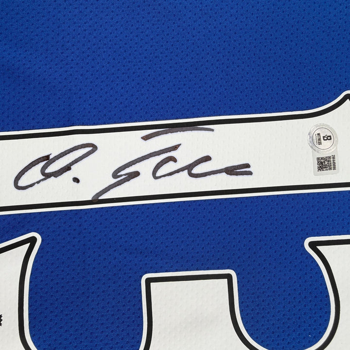 Autographed/Signed Michael Ballack Chelsea FC Blue Jersey Beckett BAS COA