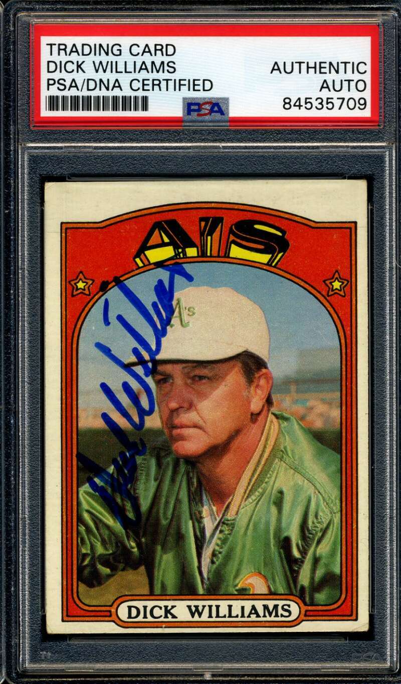 Dick Williams PSA DNA Coa Signed 1972 Topps Autograph