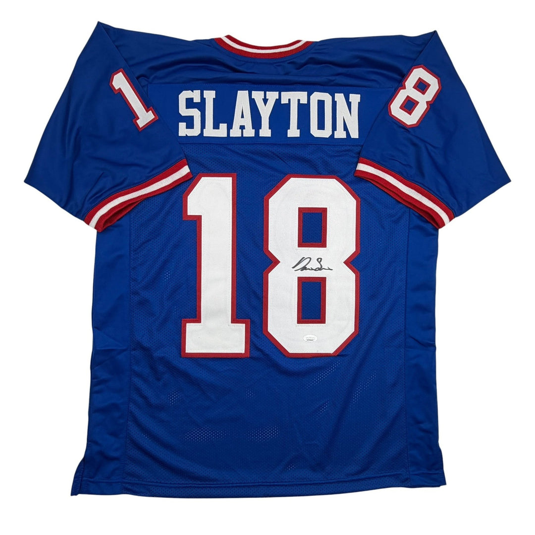 Autographed/Signed Darius Slayton New York Retro Blue Jersey JSA COA