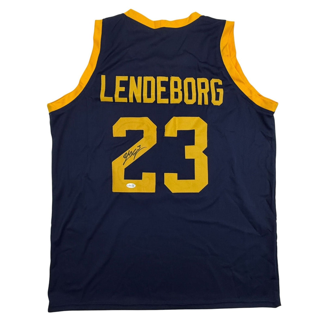 Autographed/Signed Yaxel Lendeborg Michigan Blue College Jersey JSA COA