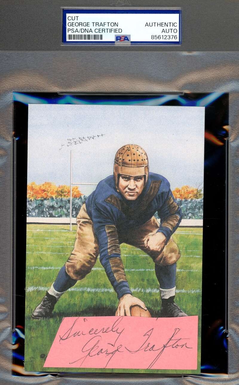 George Trafton PSA DNA Signed Goal Line Art Card Cut GLAC Autograph