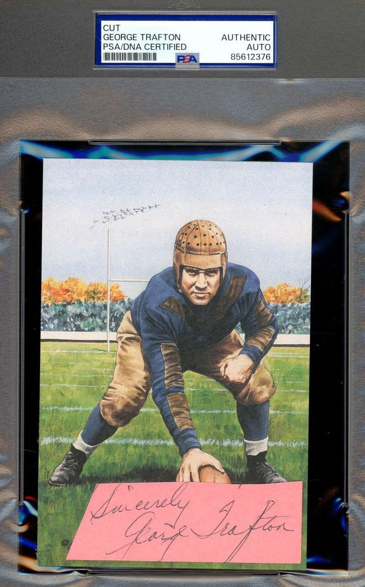 George Trafton PSA DNA Signed Goal Line Art Card Cut GLAC Autograph