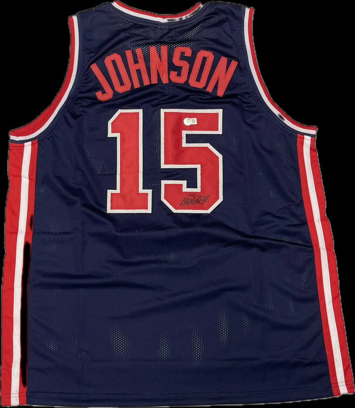 Magic Johnson Signed Team USA Jersey BAS