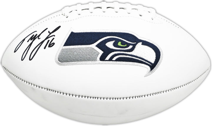 Tyler Lockett Autographed Signed Seattle Seahawks White Logo Football MCS Holo