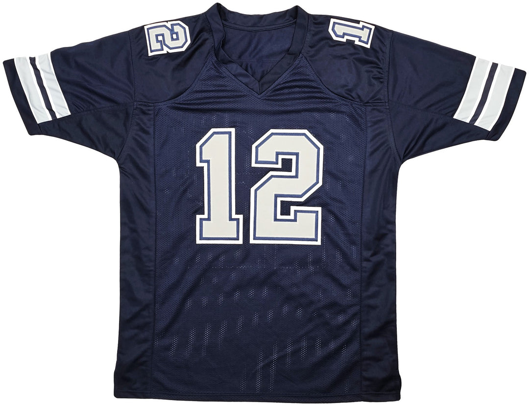 Dallas Cowboys Roger Staubach Signed Navy Blue Jersey Beckett Wit