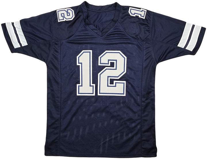 Dallas Cowboys Roger Staubach Signed Navy Blue Jersey Beckett Wit